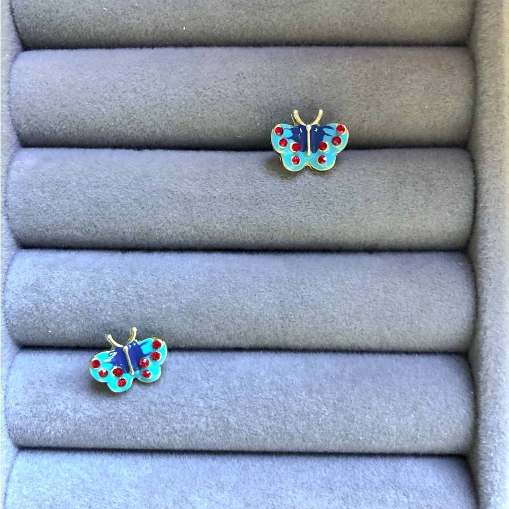✨Cute Blue Enamel butterfly StudEarrings